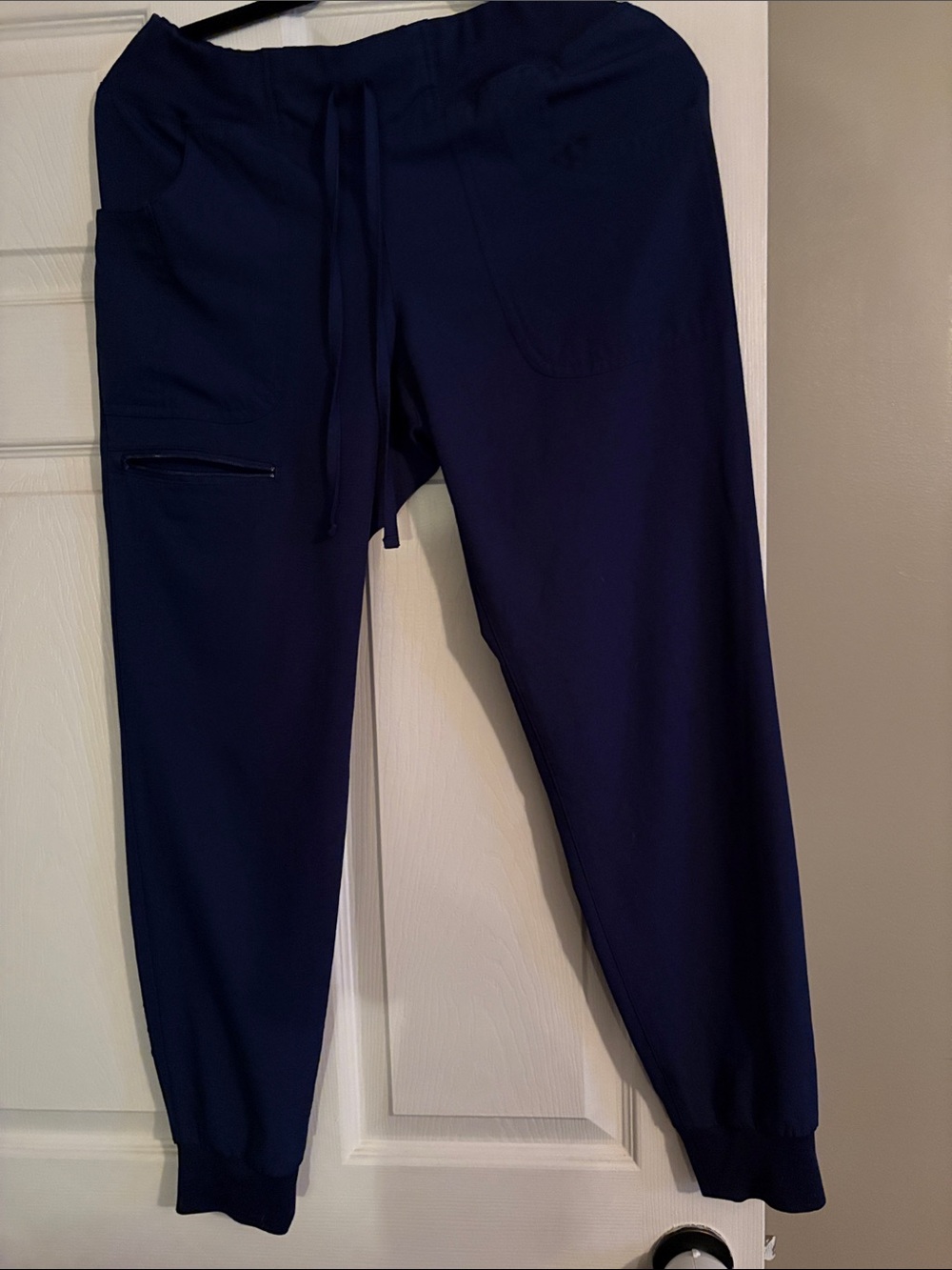 Womens Navy Jogger Pants with Drawstring scrub pants